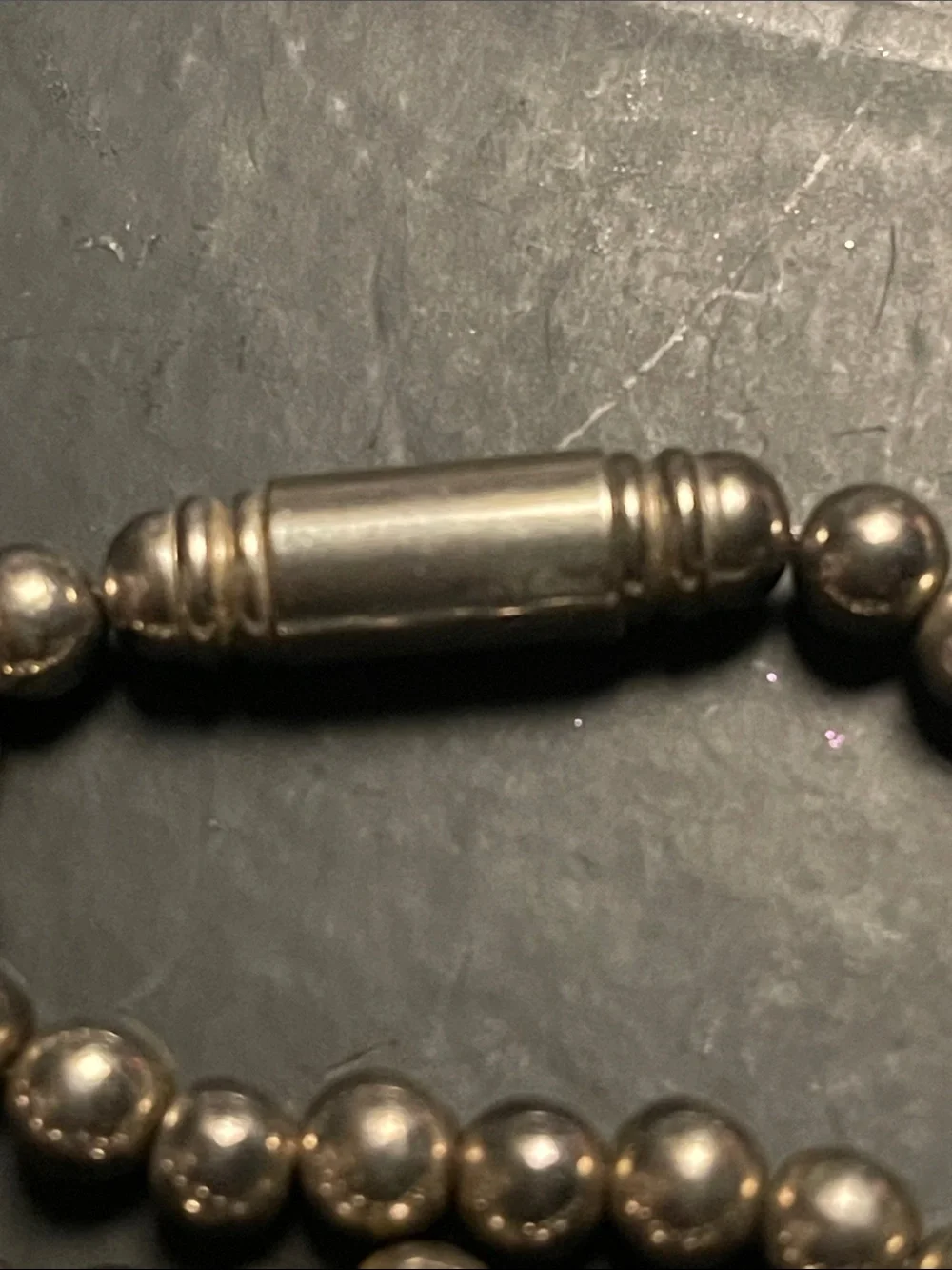 Vintage 20 inch Silver-Tone Beaded Necklace - Classic Metallic Women’s Jewelry